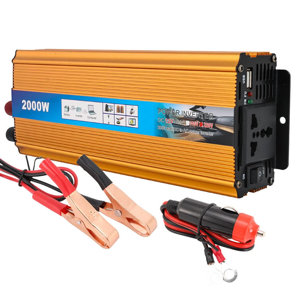 (image for) 12V/24V to 220V 500W / 1000W / 1500W / 2000W Peak Power Home Car Outdoor Modified Sine Wave Inverter Car Power Inverter