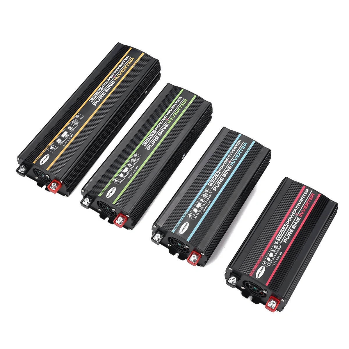 (image for) AUTSOME 12V to 220V Converter Pure Sine Wave Power Inverter Car Solar Dual USB Charger With LED Display