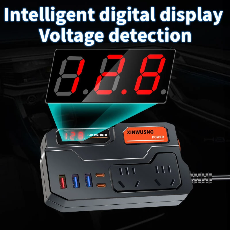 (image for) Car Inverter 12V 24V To 220V Car Booster Charging Truck Household Socket Power Conversion Multi-function Vehicle Inverter Charger