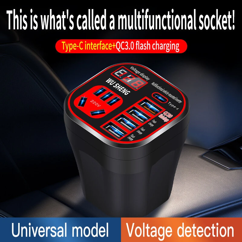 Universal Car Inverter 12V 24V To 220V Intelligent Voltage Detection Car Power Socket 200W Intelligent Charging Inverter Converter for Car Truck (image for) Universal Car Inverter 12V 24V To 220V Intelligent Voltage Detection Car Power Socket 200W Intelligent Charging Inverter Converter for Car Truck